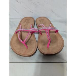 Pedro Garcia Neon Pink Swarovski Crystal Rhinestone Strap Sandals Size 39.5